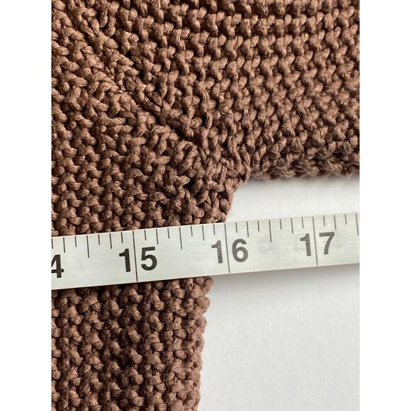 Boden Brown Heavy Knit Crochet Snap Button Long Cardigan Women's Size 2 - Picture 6 of 9